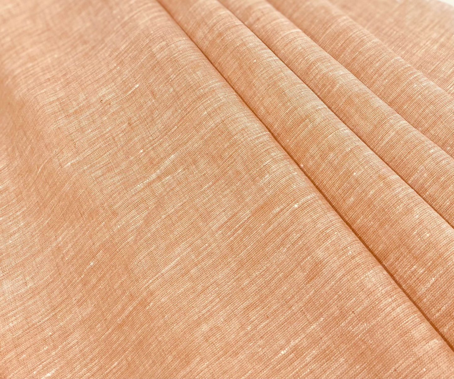 Copper Orange White Solid Colour - Dyed Premium Linen Fabric OL-063
