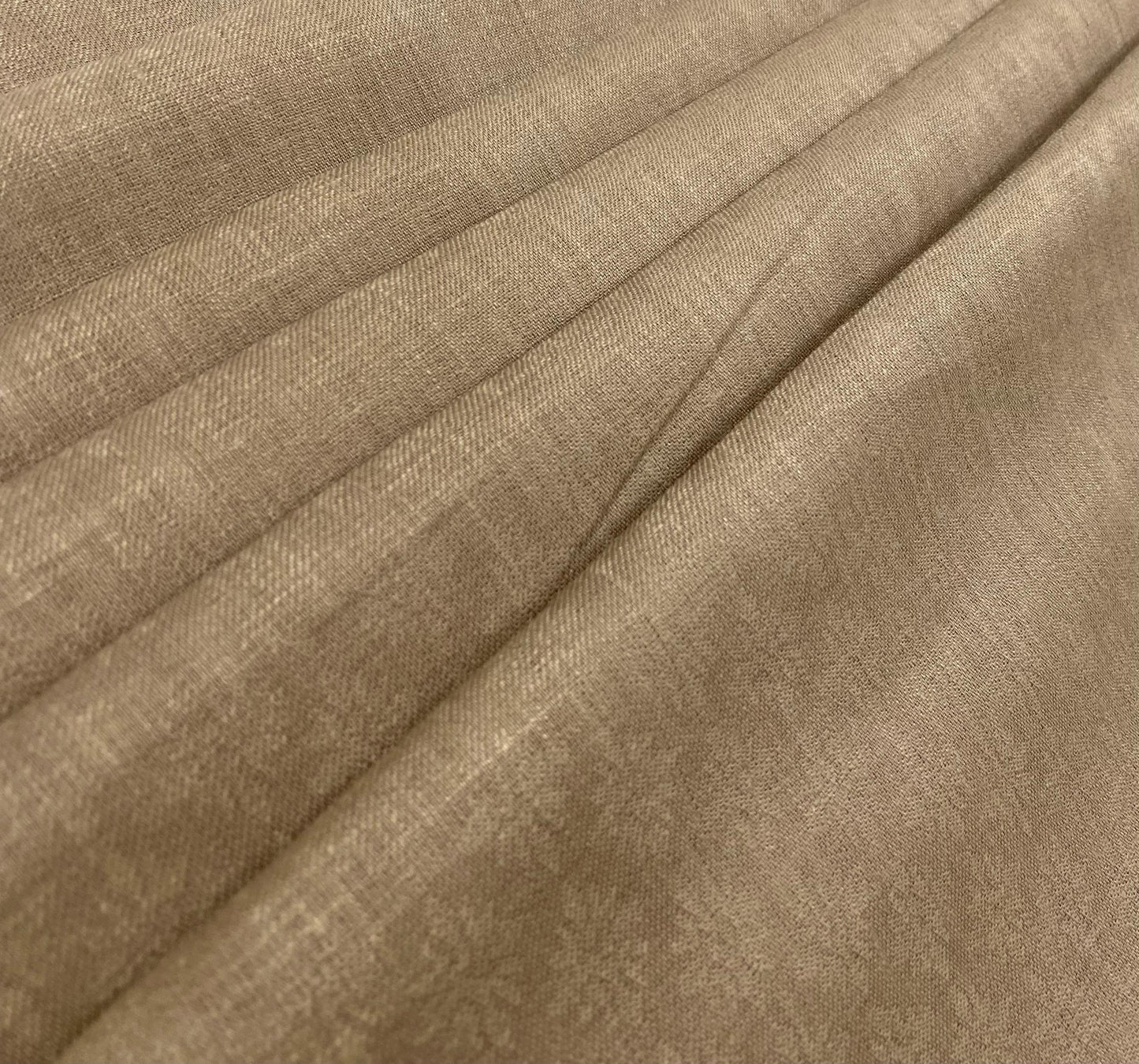 Wood Brown Self Design - Premium Dyed Linen Fabric LG-210