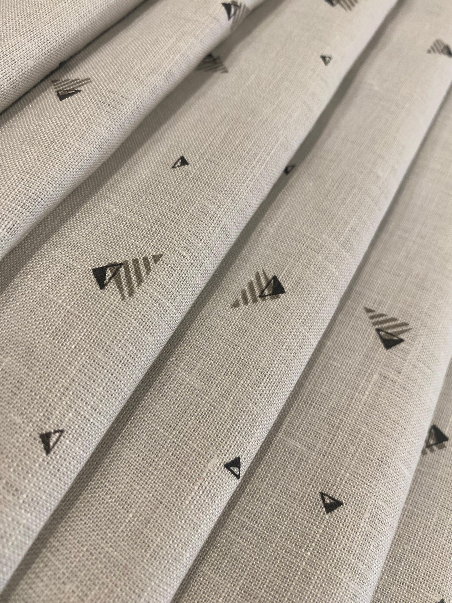 Light Cement Digital Printed- Dyed Premium Linen Fabric BCM- 12150