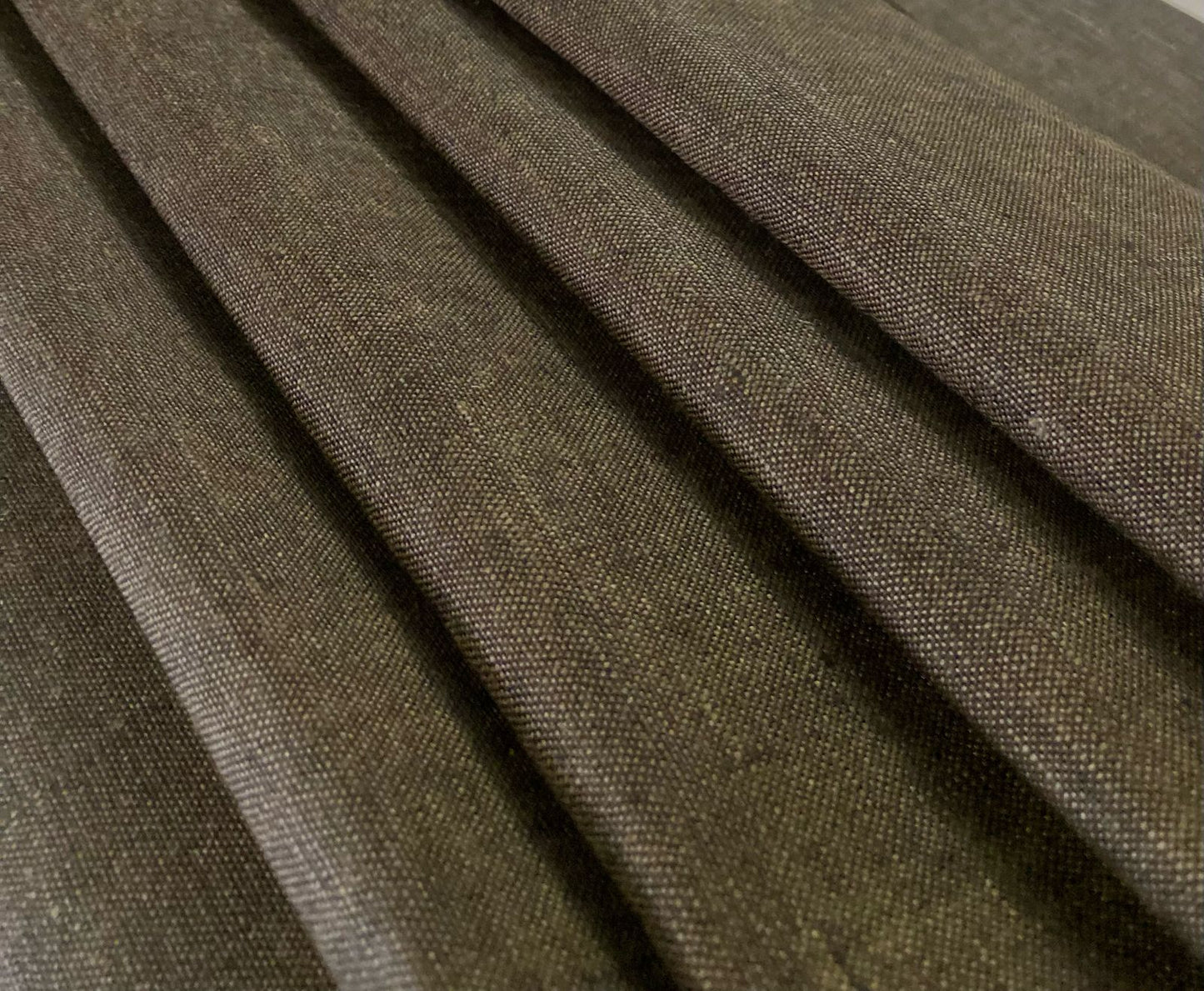 Brown Dotted Linen Suiting- Premium Dyed Linen Fabric MG-019
