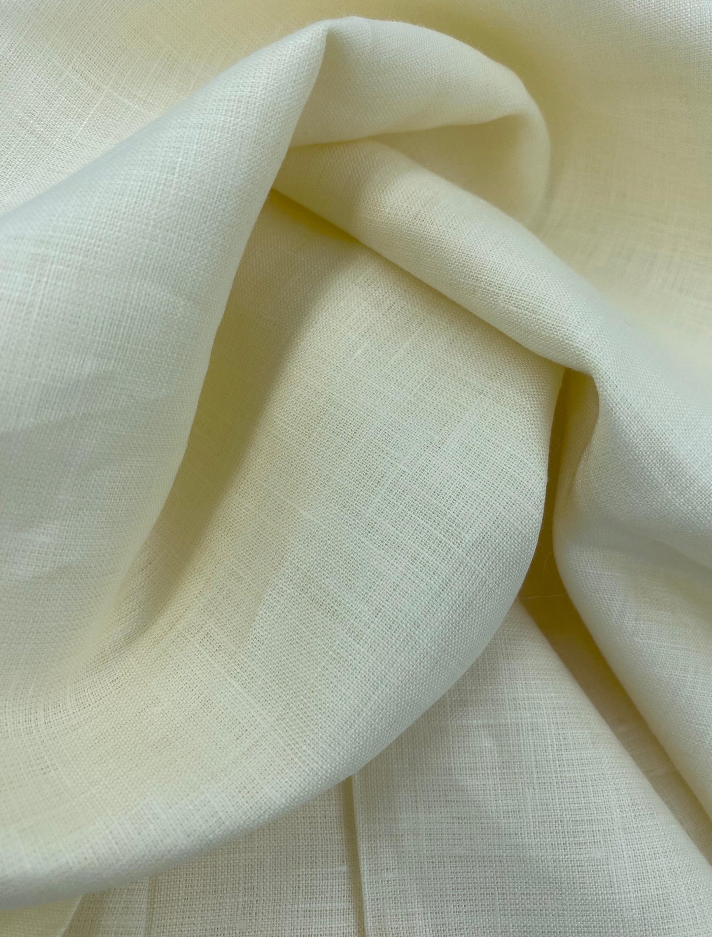 Cream Yellow Solid Colour - Dyed Premium Linen Fabric LO -102