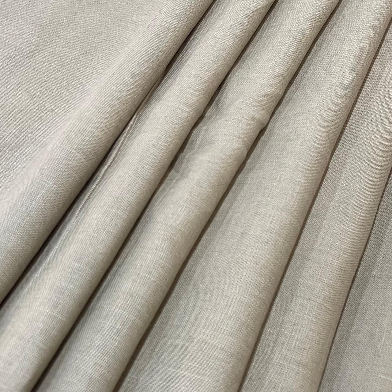 Ash Brown Solid Colour (70's) - Solid Dyed Premium Linen Fabric BC-ARM-611311 (NEW)