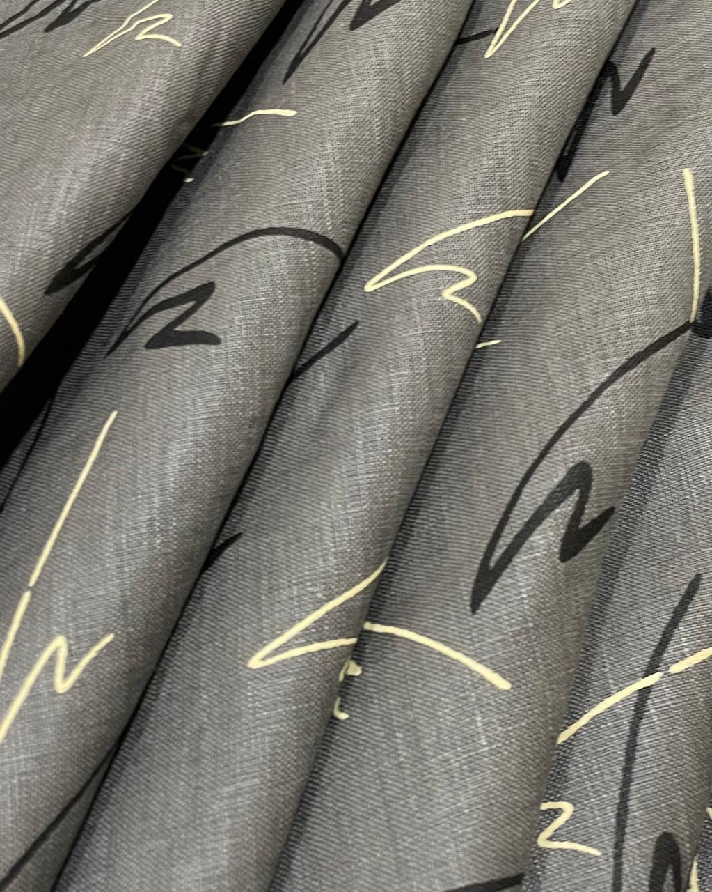 Grey Allover Printed Colour (70's) - Solid Dyed Premium Linen Fabric BCM-12206 (NEW)