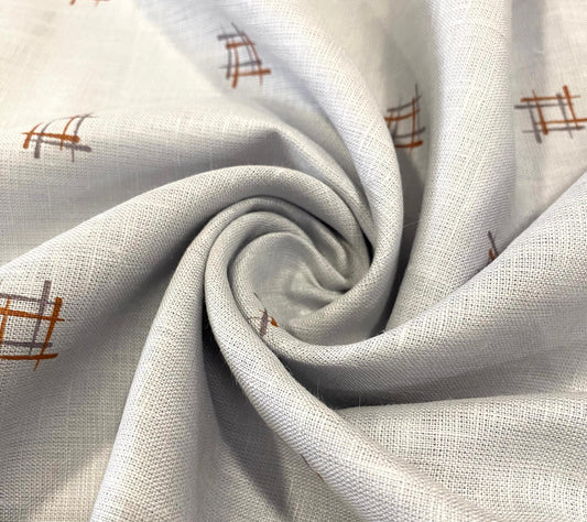 Mild lavender Allover Printed Linen Fabric -  Dyed Premium Linen Fabric BBP-028