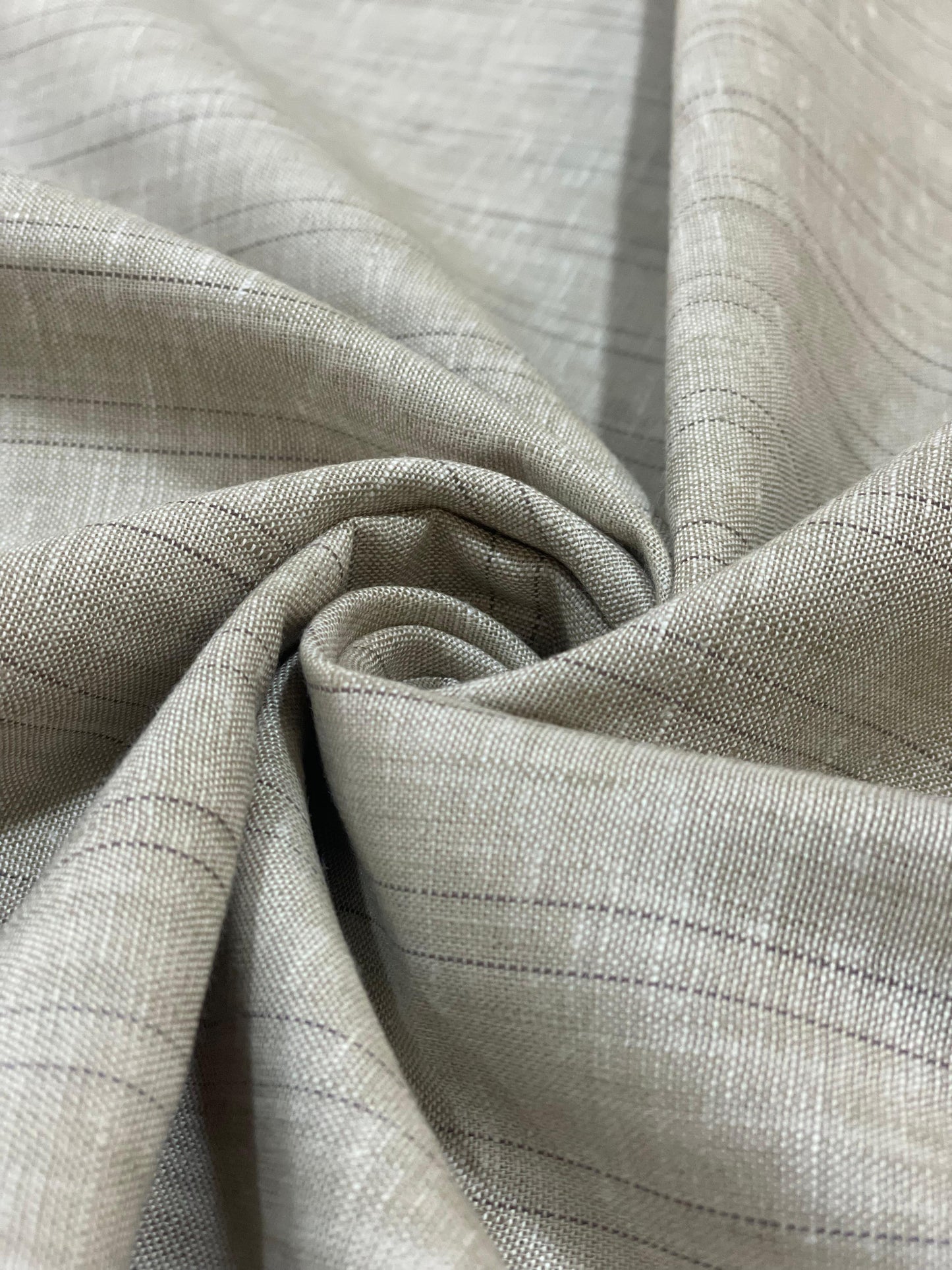 Clay Brown Stripe - Korean Linen Fabric BC-VH-KL-430108