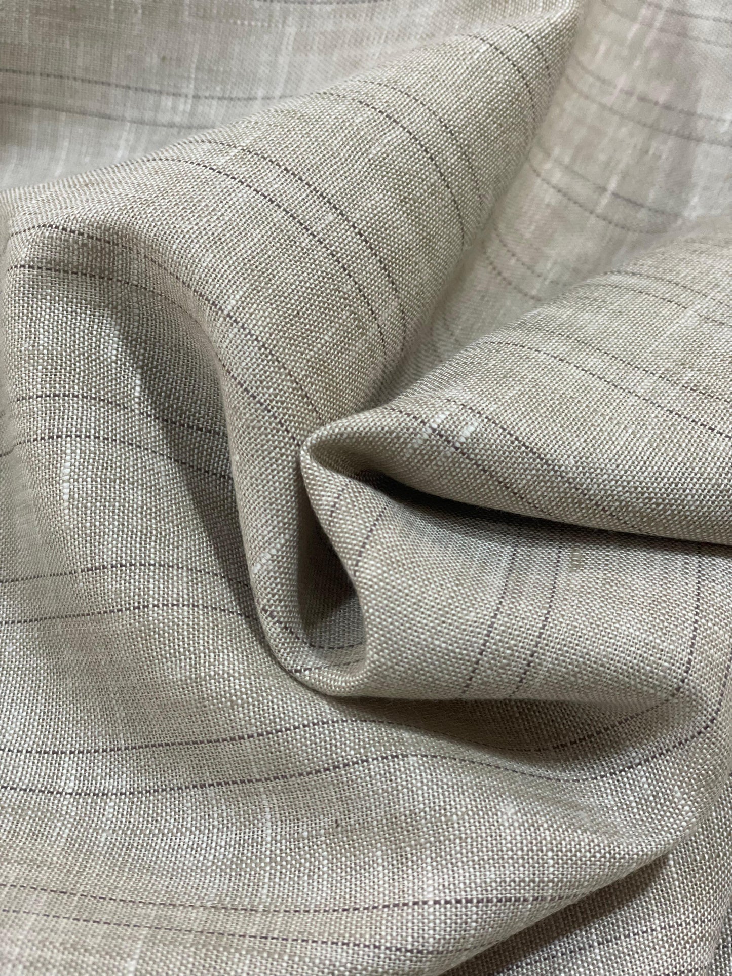 Clay Brown Stripe - Korean Linen Fabric BC-VH-KL-430108