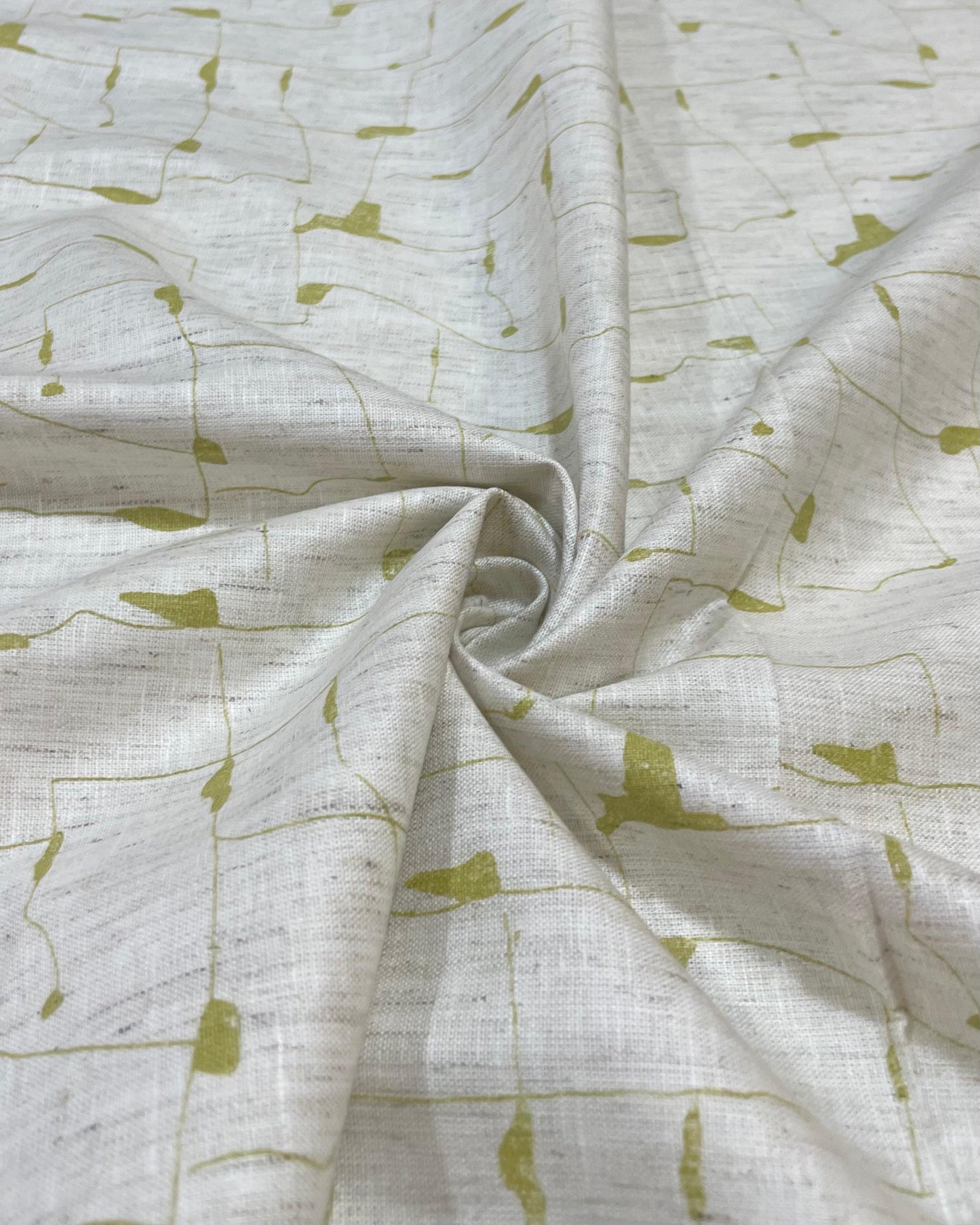 Khadi - Pear green  Abstract  - Korean Linen Fabric BC-WC-KL-260784