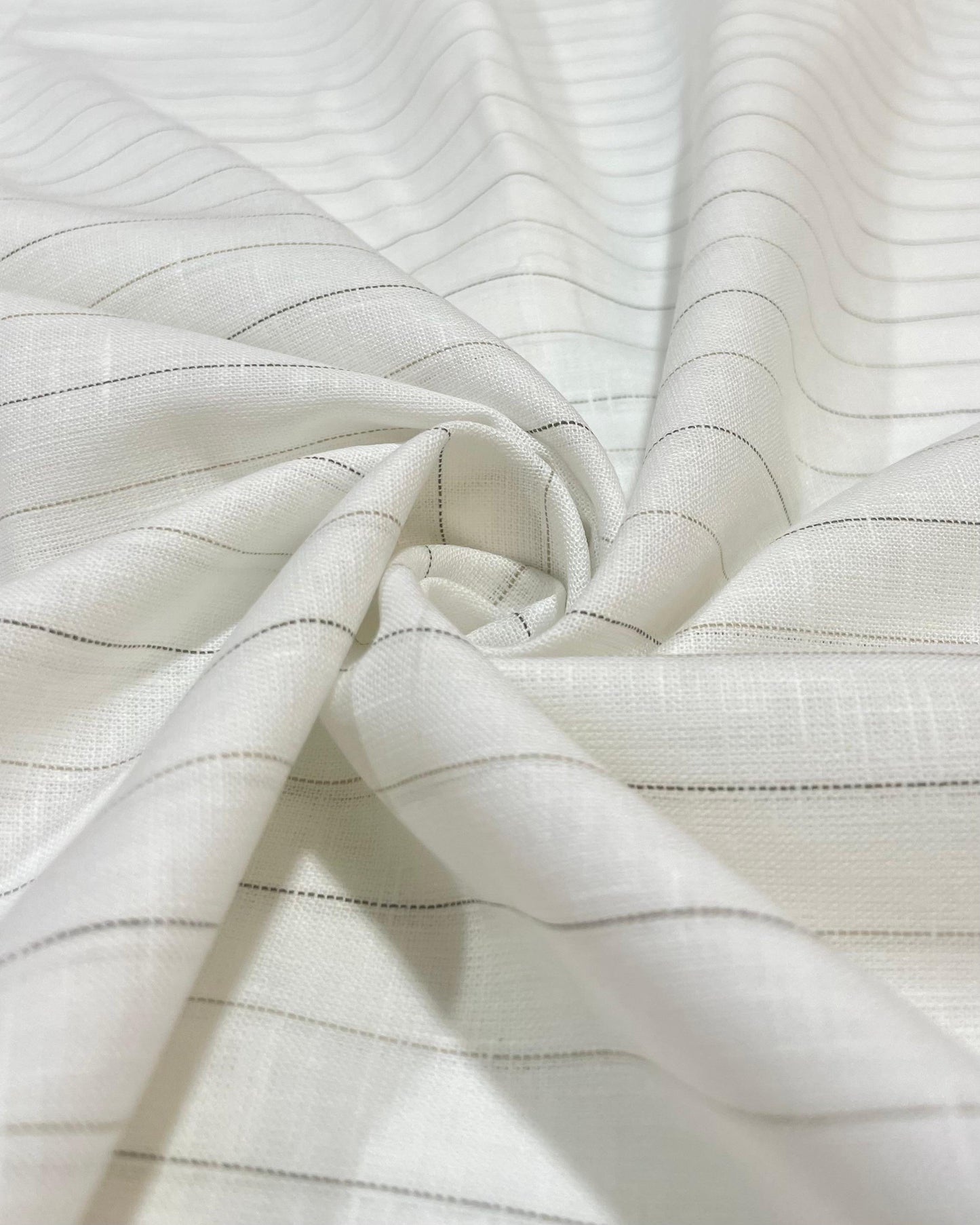 White - Green/Black (60's) Korean Linen Fabric BC-SN-KL-230276