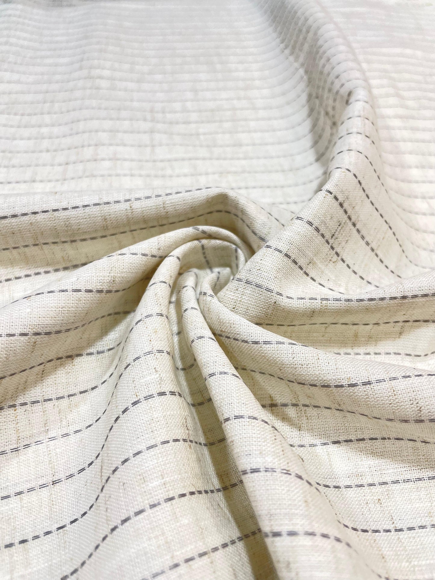 Cream - Grey  (80's) Korean Linen Fabric BC-LW-KL-530142(Copy)