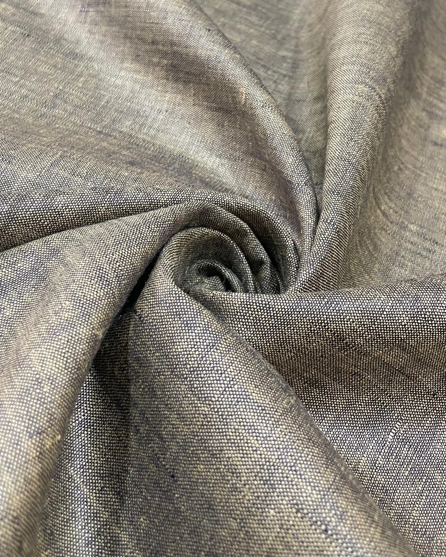 Golden Black Linen Suiting- Premium Dyed Linen Fabric TW-027