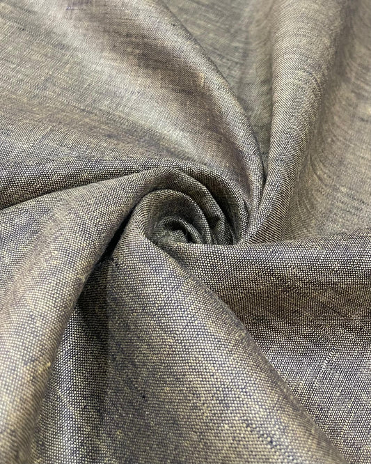 Golden Black Linen Suiting- Premium Dyed Linen Fabric TW-027