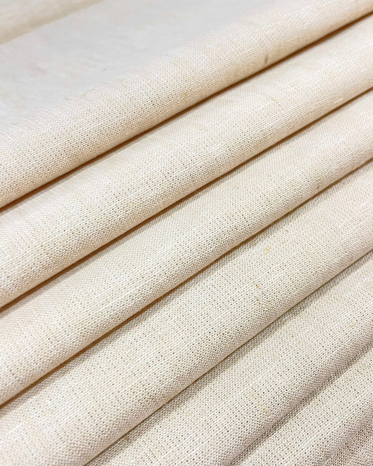 Beige Cream Korean Linen Suiting's- Korean Linen Fabric KL-LRN-800106