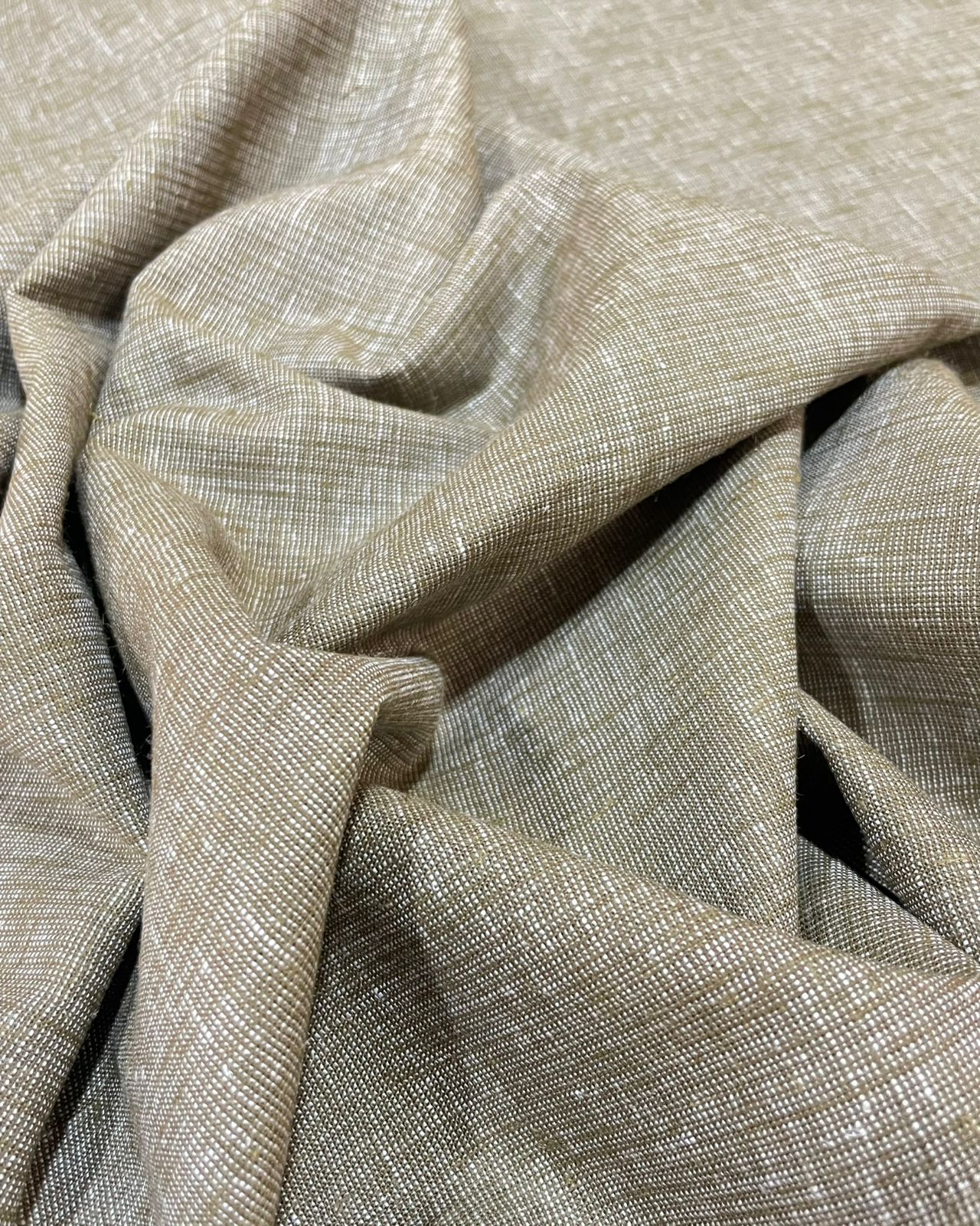 Olive Green Korean Linen Suiting's- Korean Linen Fabric KL-LRN-800104