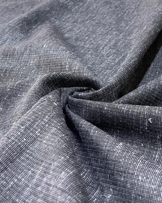 Grey - White Korean Linen Suiting's- Korean Linen Fabric KL-LRN-800123 (new)