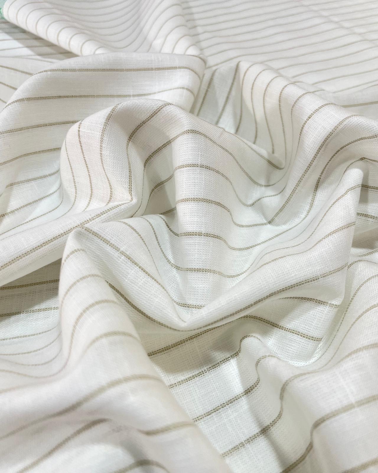 White / Green (60's) Korean Linen Fabric BC-SN-KL-230278