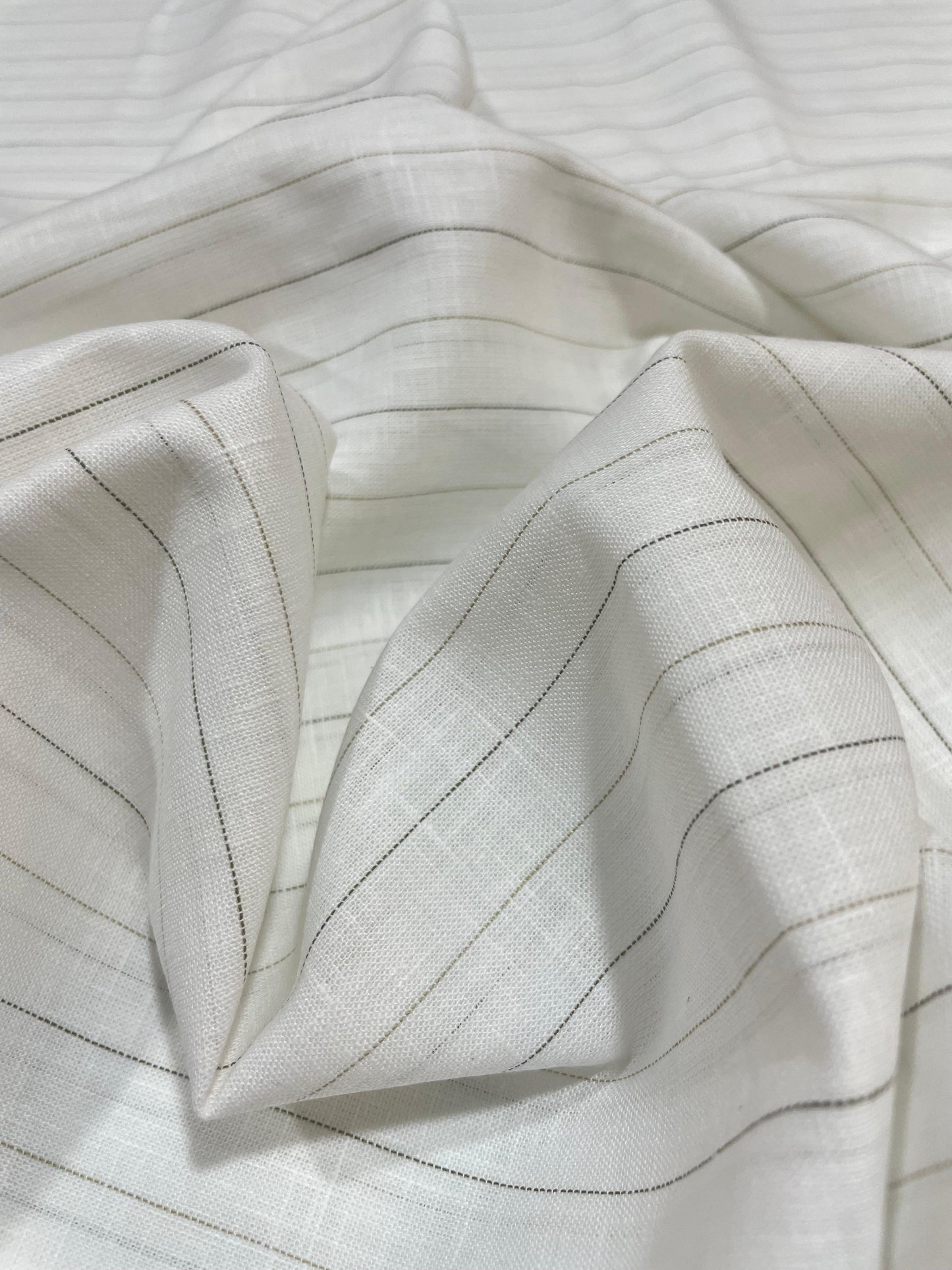 White - Green/Black (60's) Korean Linen Fabric BC-SN-KL-230276