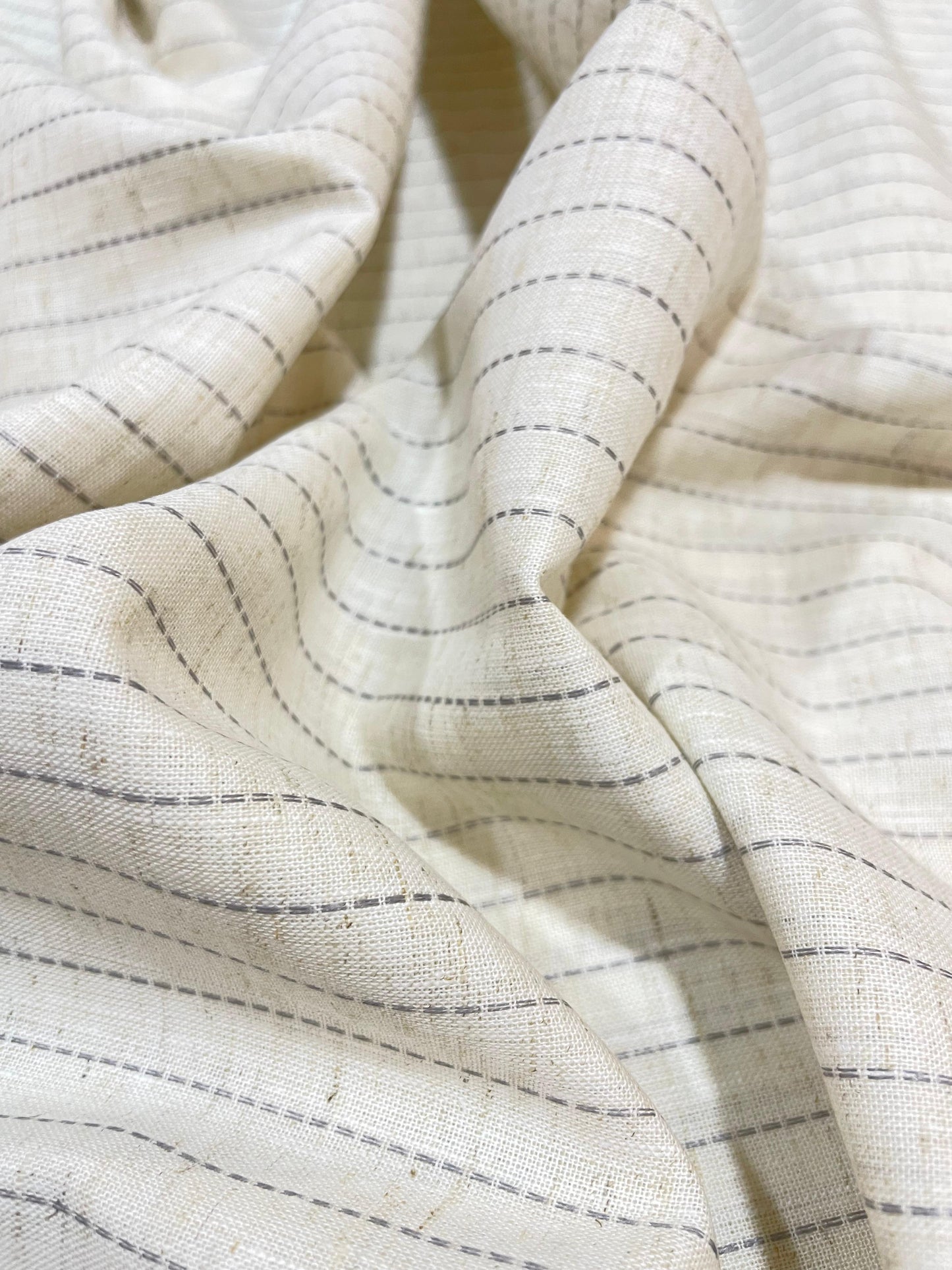 Cream - Grey  (80's) Korean Linen Fabric BC-LW-KL-530142(Copy)