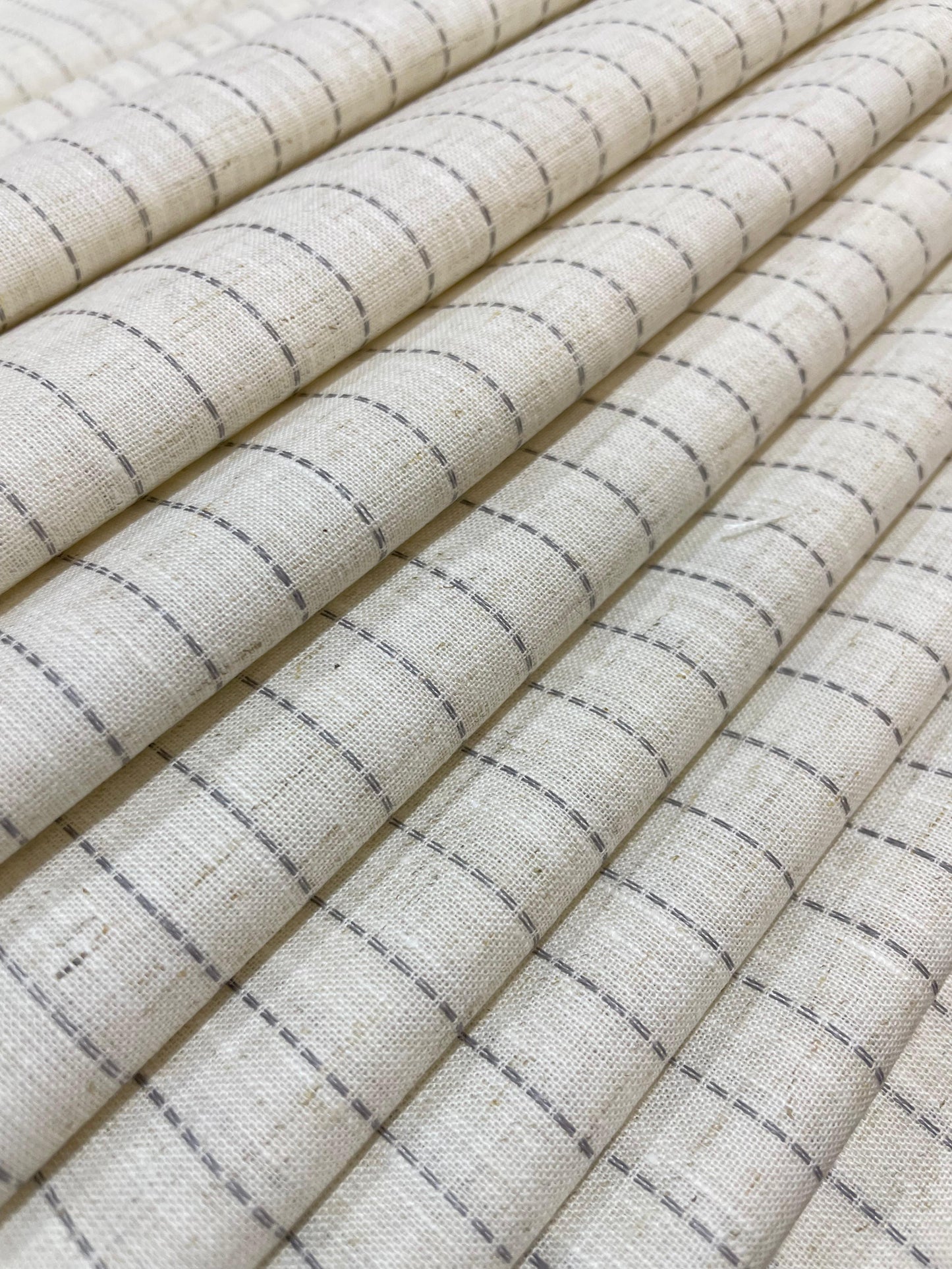 Cream - Grey  (80's) Korean Linen Fabric BC-LW-KL-530142(Copy)